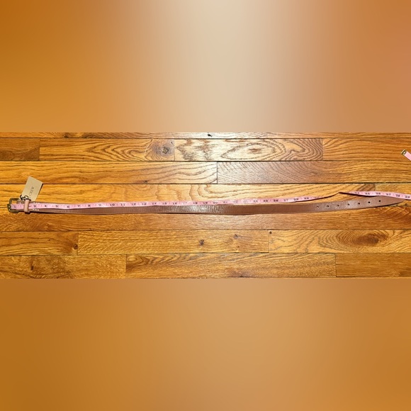 J.Crew Brown gold Leather Belt Brass Buckle Made in Italy Women’s Medium NWT - Picture 8 of 8